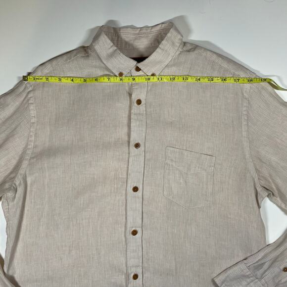 UNTUCKit Hudelot Slim Fit 100% Linen Button-Down Shirt L Orange Microstripe - Picture 3 of 10